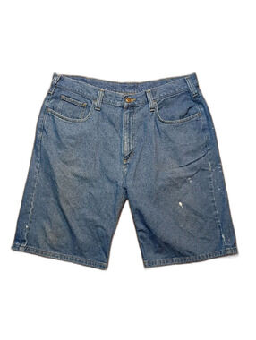 Carhartt Distressed Jean Shorts Jorts Size 38 10" Inseam